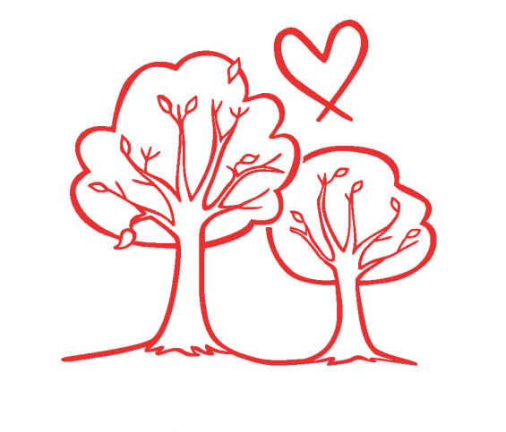 Bild zwei Bäume und Herz aus Logo Kita frederikspark